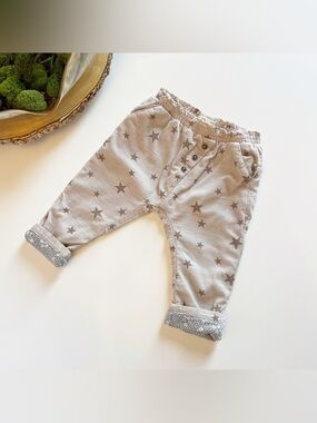 Zara 2-3 Beige Star Print Corduroys with Floral Lining